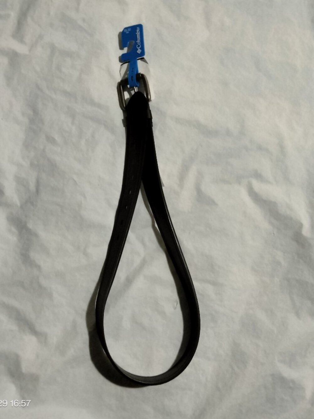 Columbia Men's Black Leather Belt Size 30-32 Small S NWT Style 11CP020137